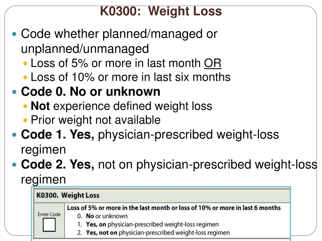 k0300 weight loss