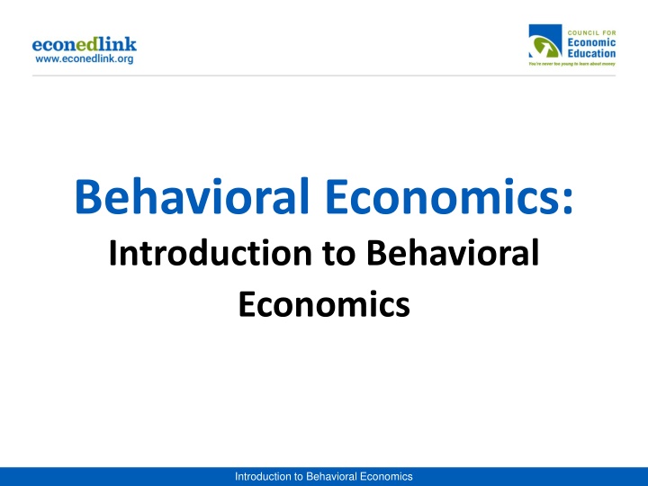 behavioral economics introduction to behavioral