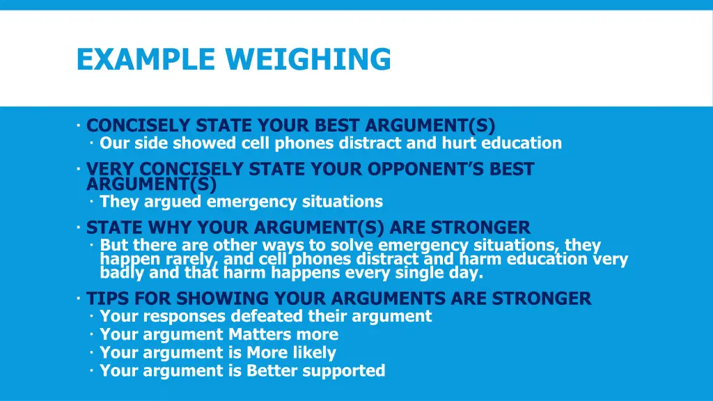 example weighing