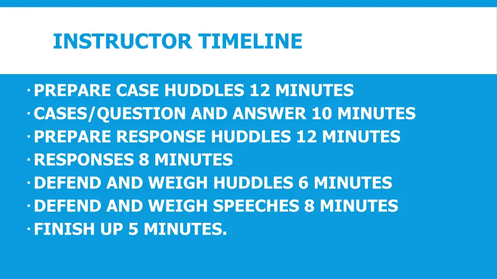 instructor timeline