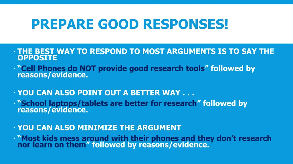 prepare good responses