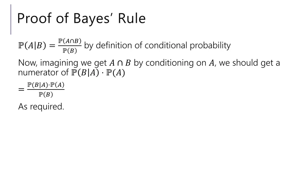 proof of bayes rule