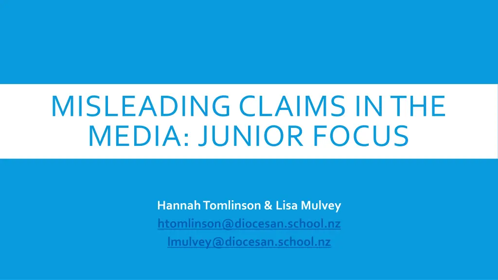 misleading claims in the media junior focus 1