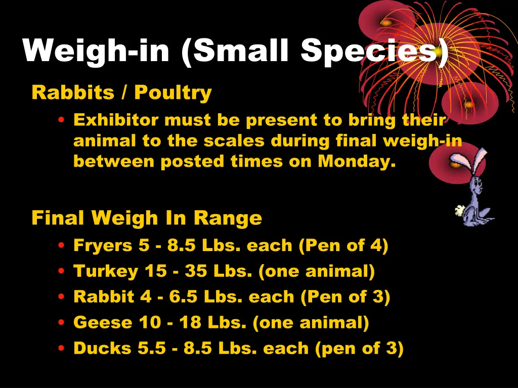 weigh in small species rabbits poultry exhibitor