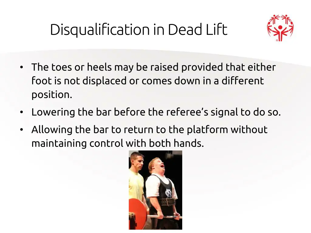 disqualification in dead lift 1