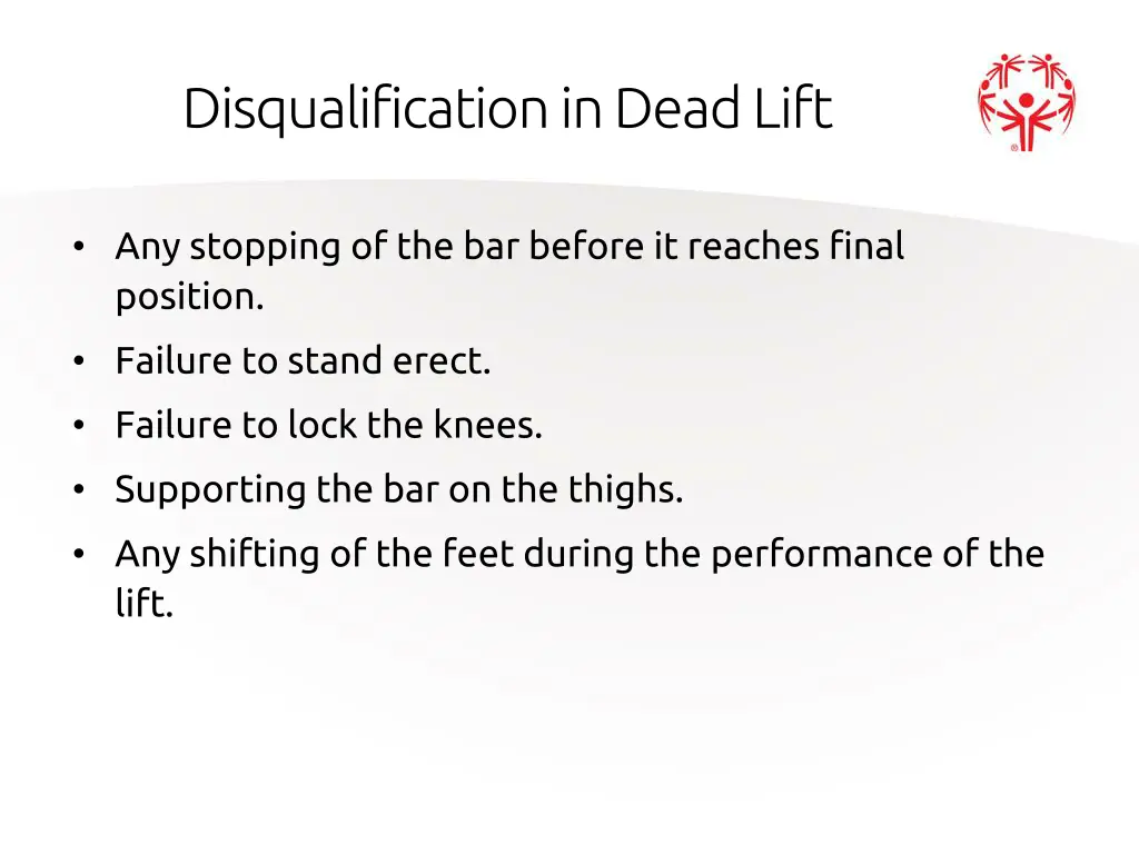 disqualification in dead lift