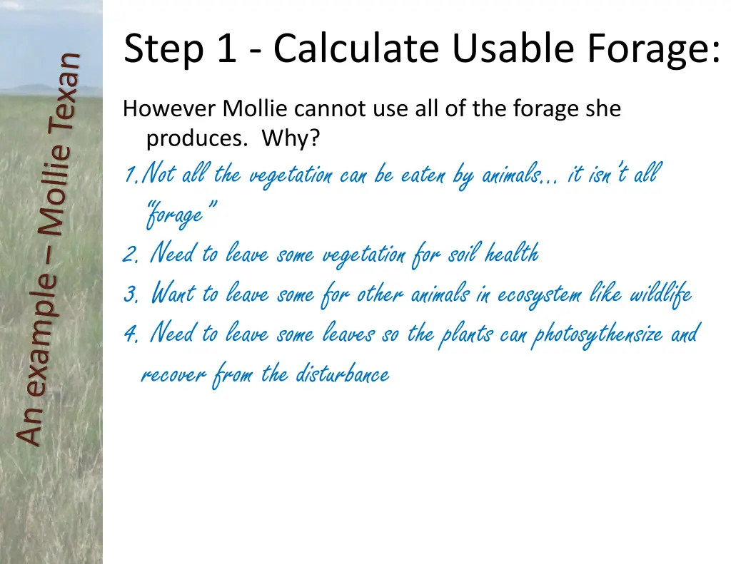 step 1 calculate usable forage 3