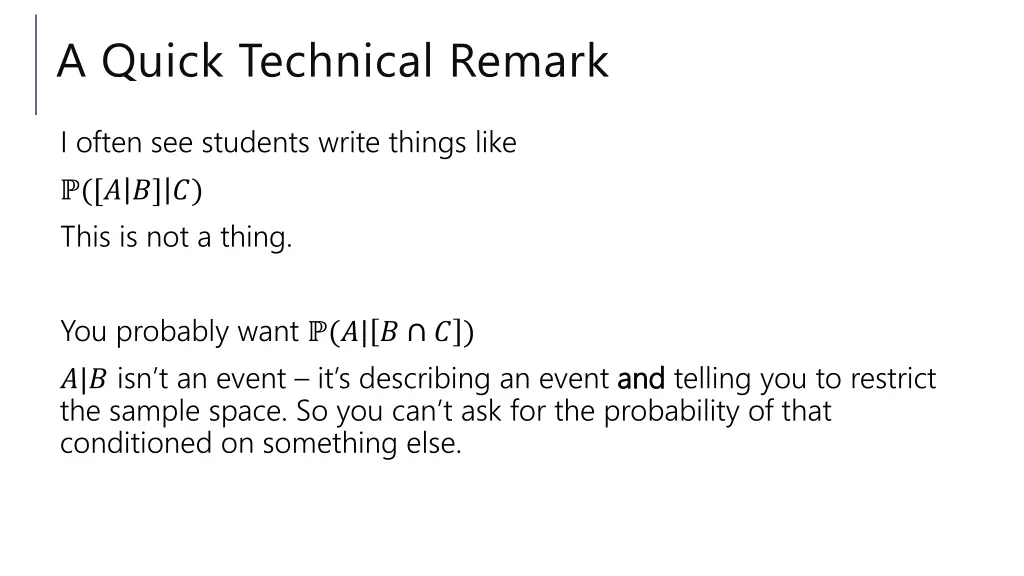 a quick technical remark