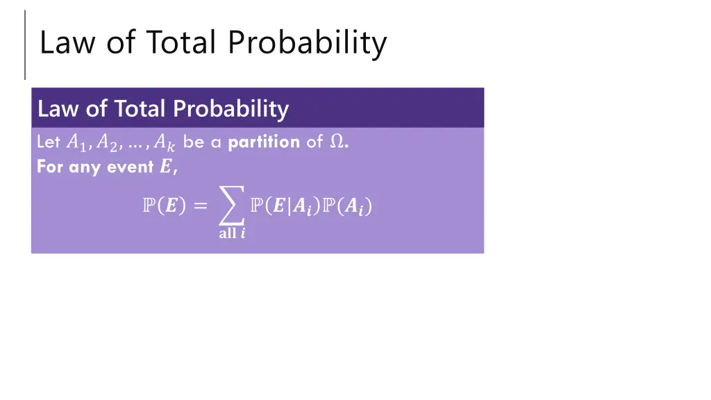 law of total probability 1