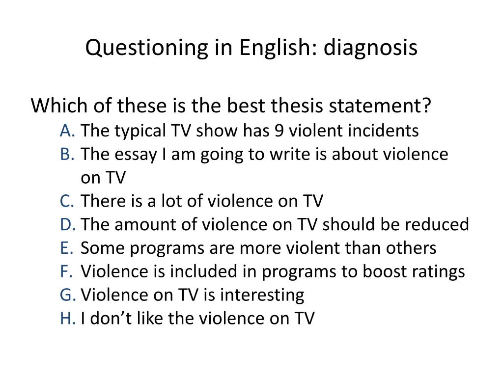 questioning in english diagnosis 2