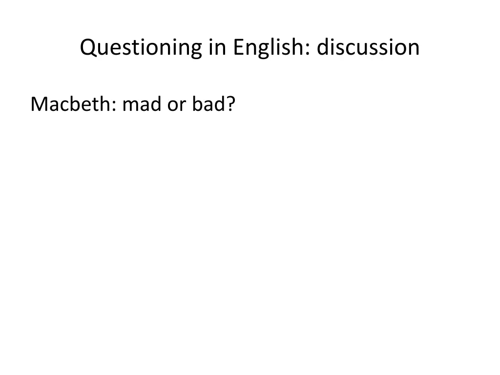 questioning in english discussion