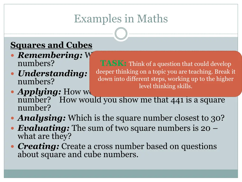 examples in maths