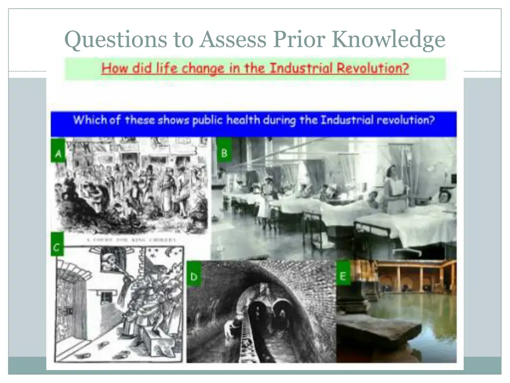 questions to assess prior knowledge