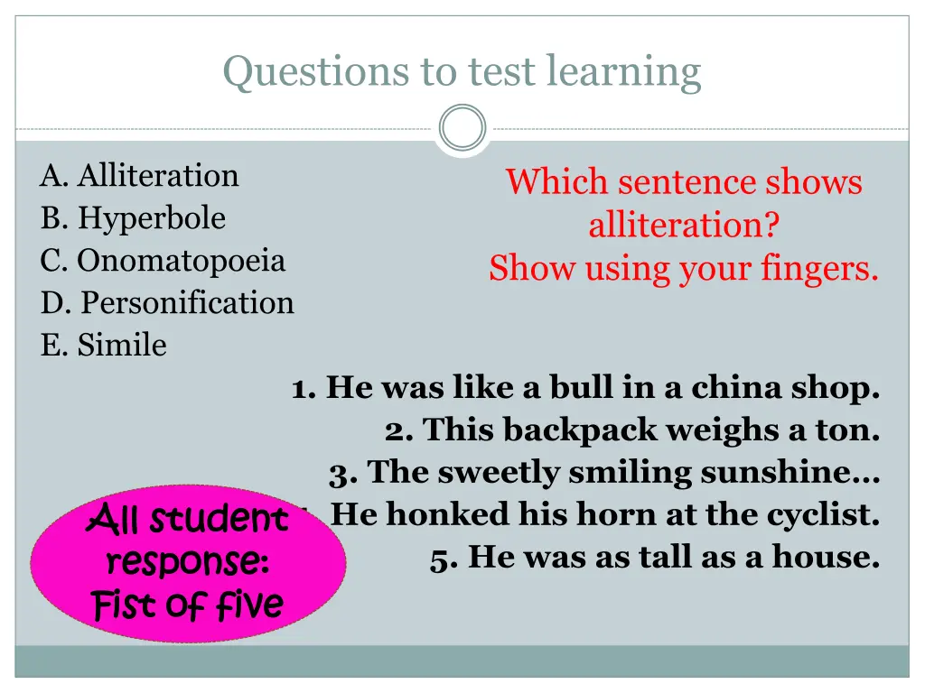 questions to test learning