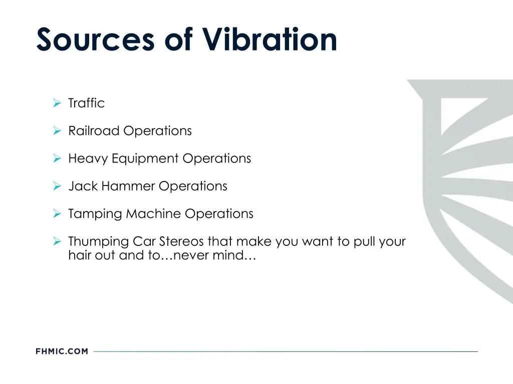 sources of vibration