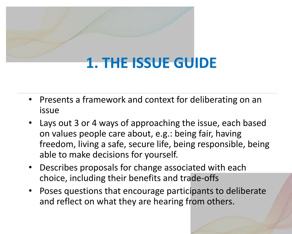 1 the issue guide