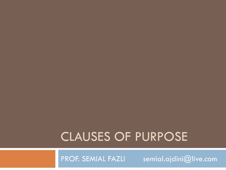 clauses of purpose