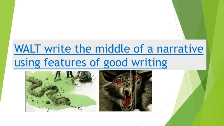 walt write the middle of a narrative using