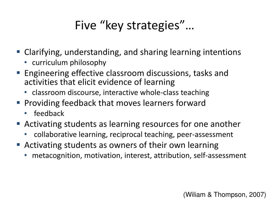 five key strategies