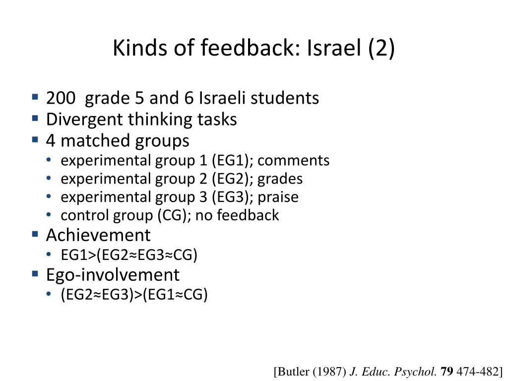 kinds of feedback israel 2