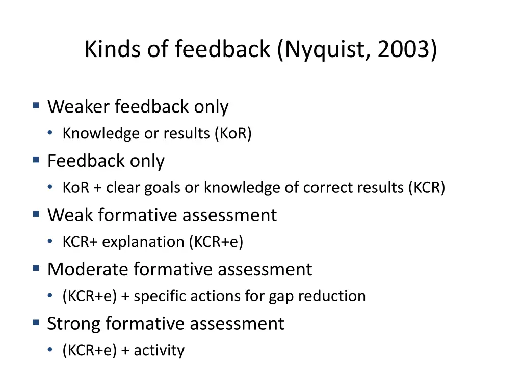 kinds of feedback nyquist 2003