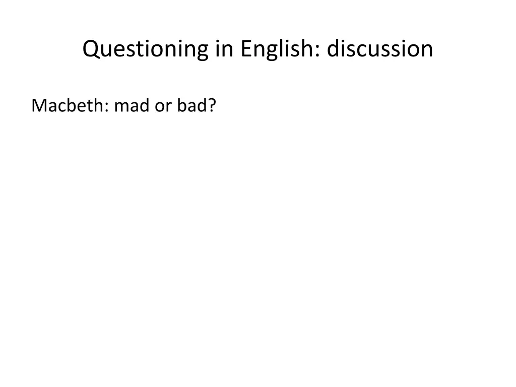 questioning in english discussion