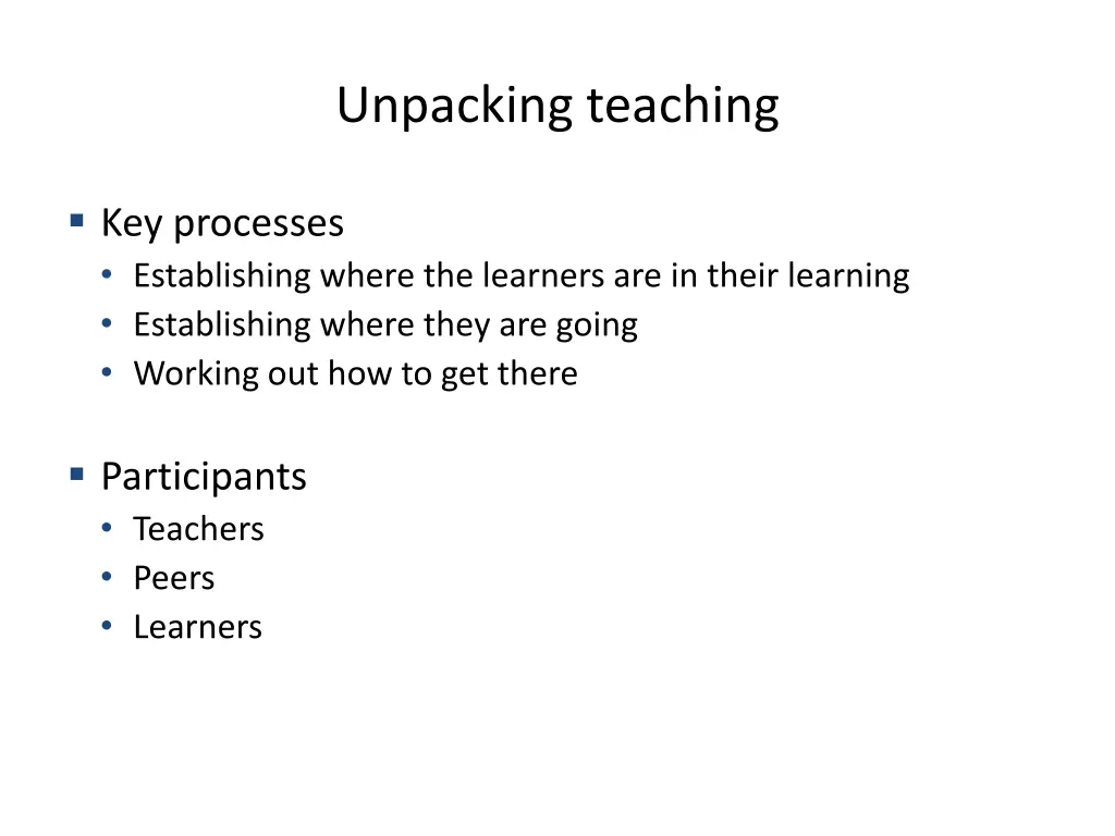 unpacking teaching