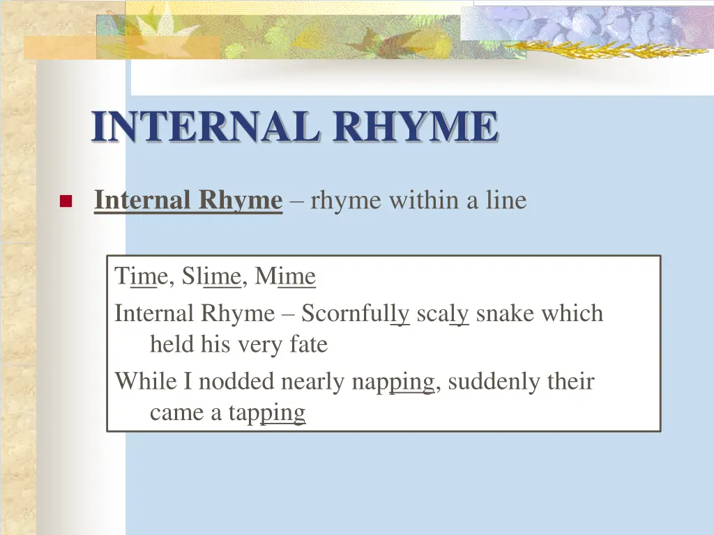 internal rhyme