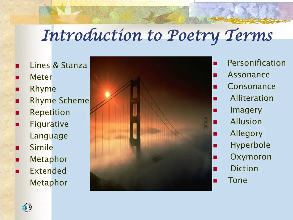 introduction to poetry terms introduction