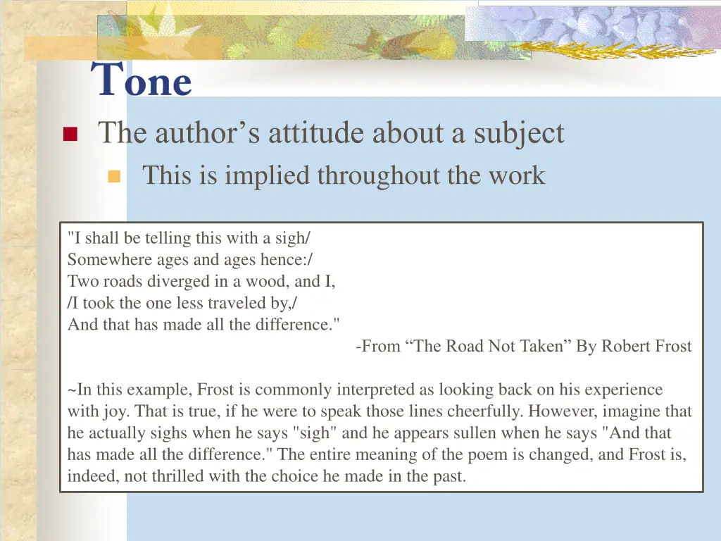 the author s attitude about a subject this