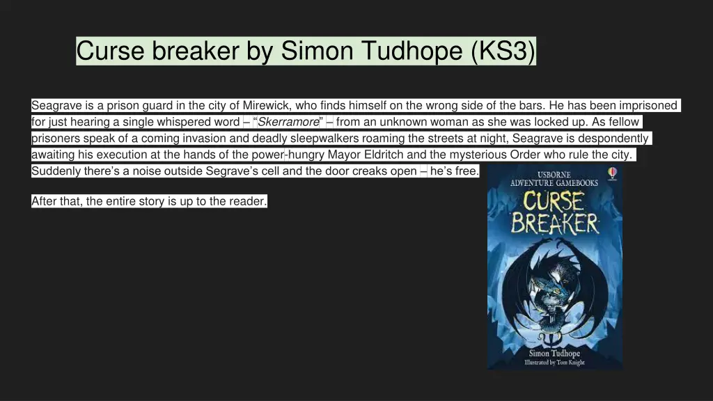 curse breaker by simon tudhope ks3