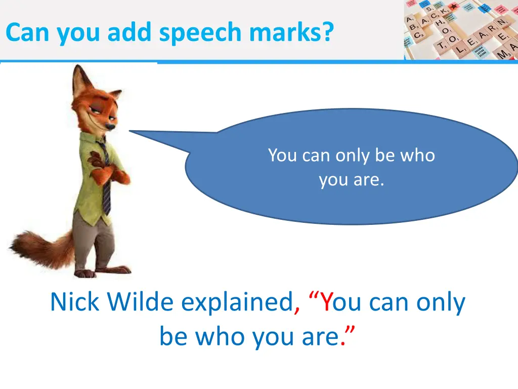 can you add speech marks 3