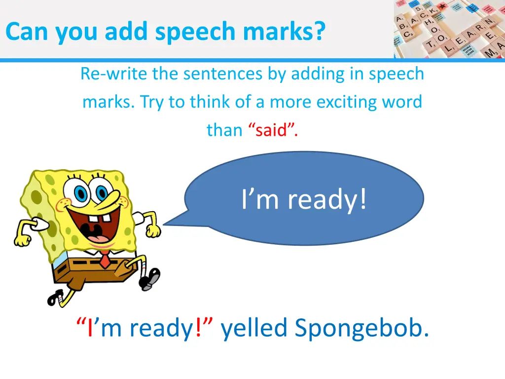 can you add speech marks