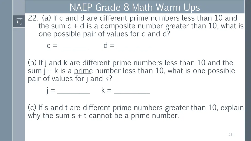 naep grade 8 math warm