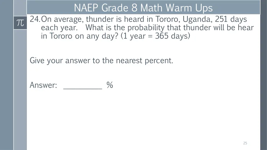 naep grade 8 math warm ups 24 on average thunder