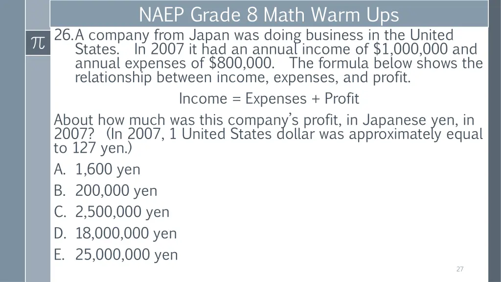 naep grade 8 math warm ups 26 a company from