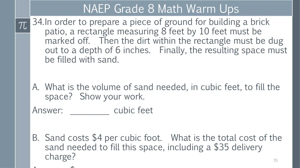 naep grade 8 math warm ups 34 in order to prepare