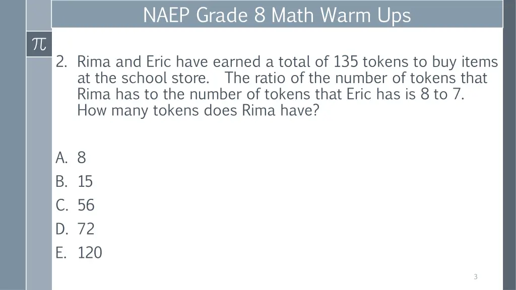 naep grade 8 math warm ups