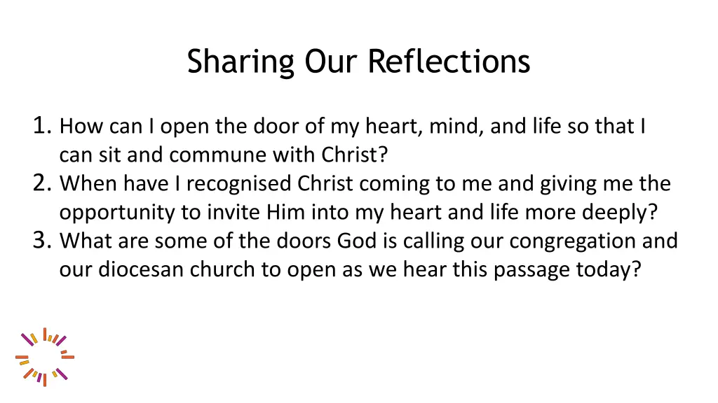 sharing our reflections