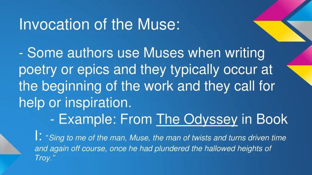 invocation of the muse