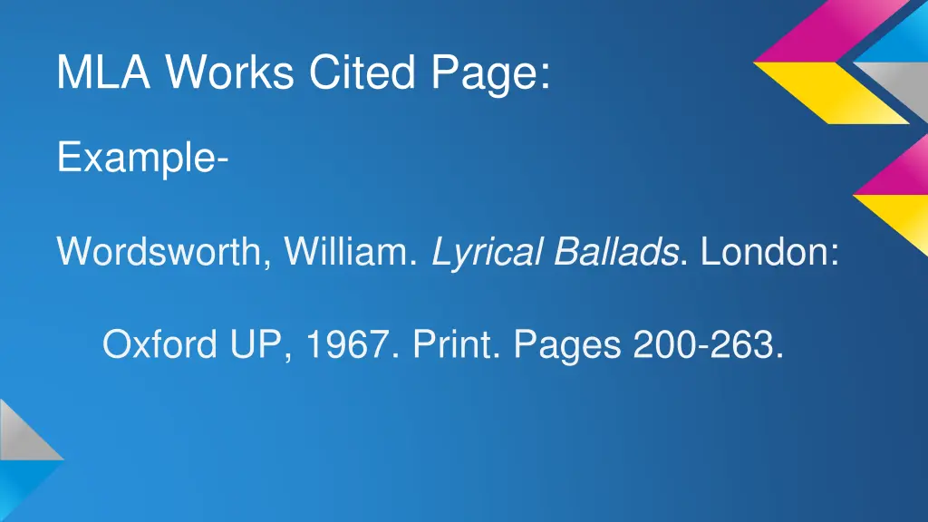 mla works cited page