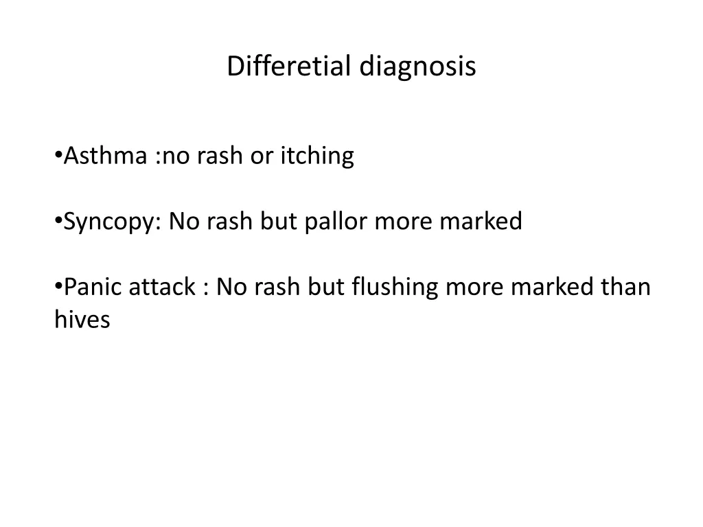 differetial diagnosis