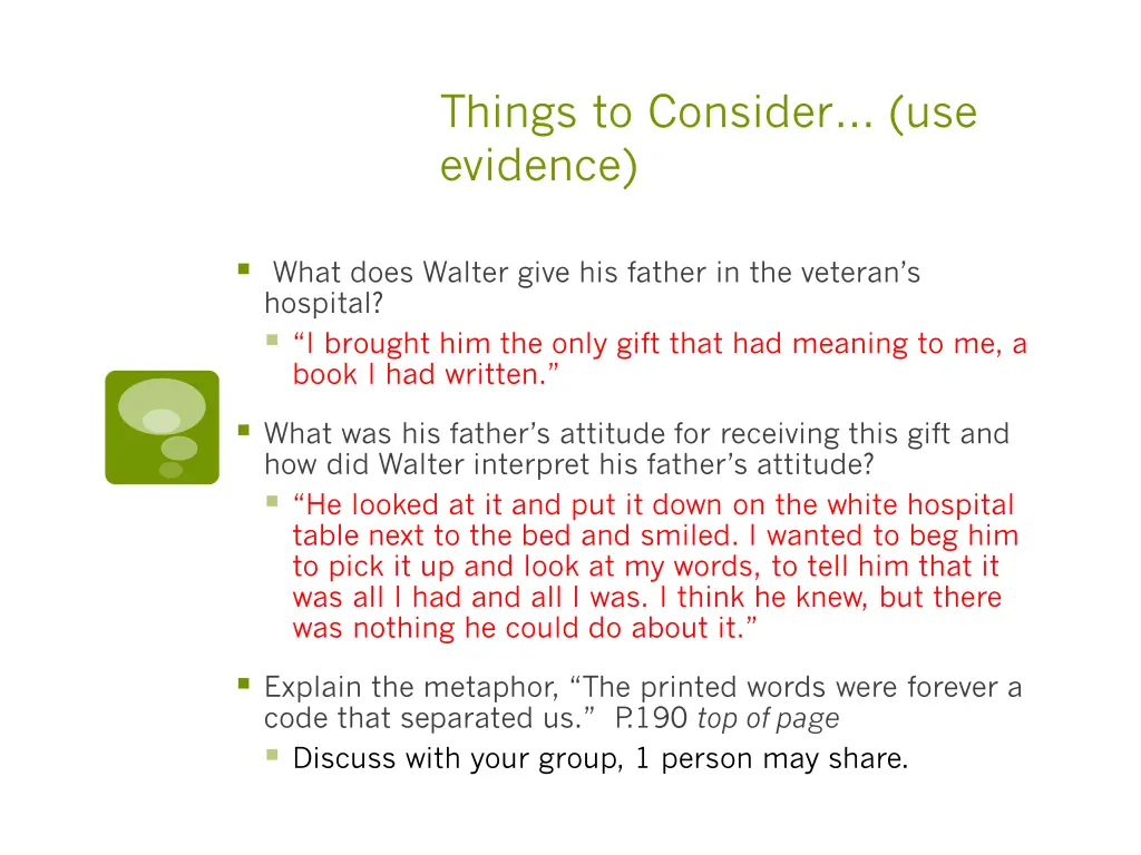 things to consider use evidence 8