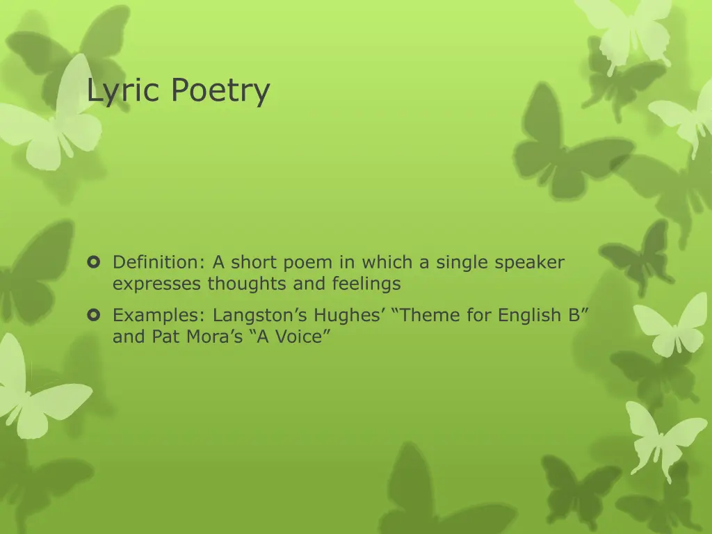 lyric poetry