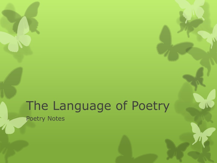 the language of poetry poetry notes