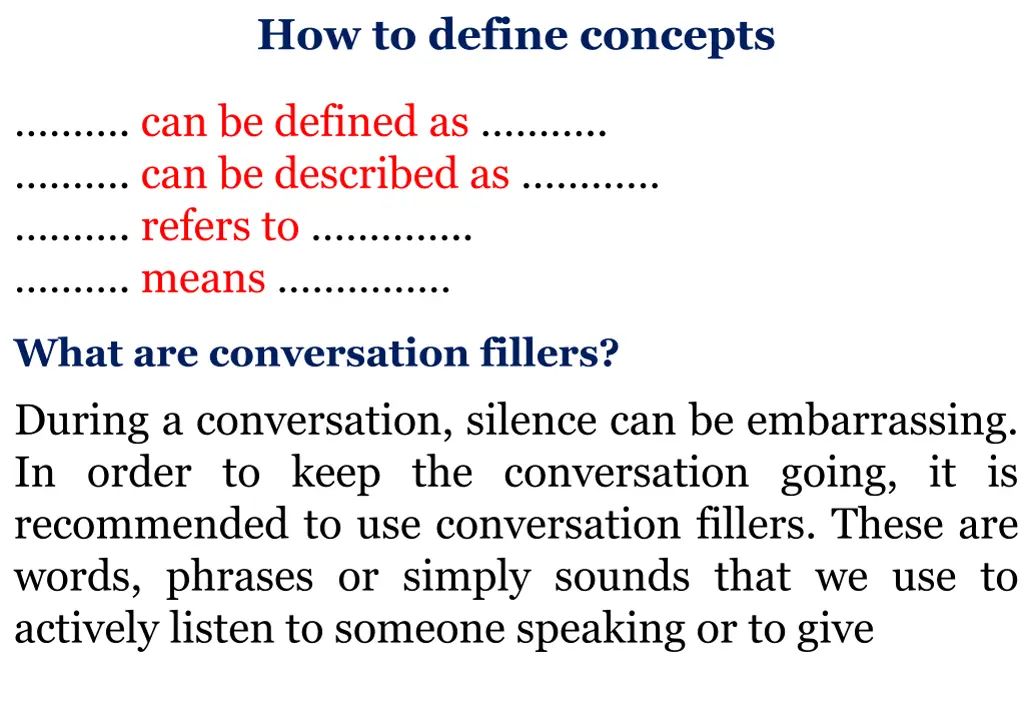 how to define concepts