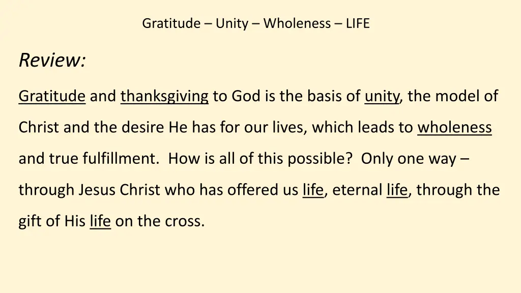 gratitude unity wholeness life 17