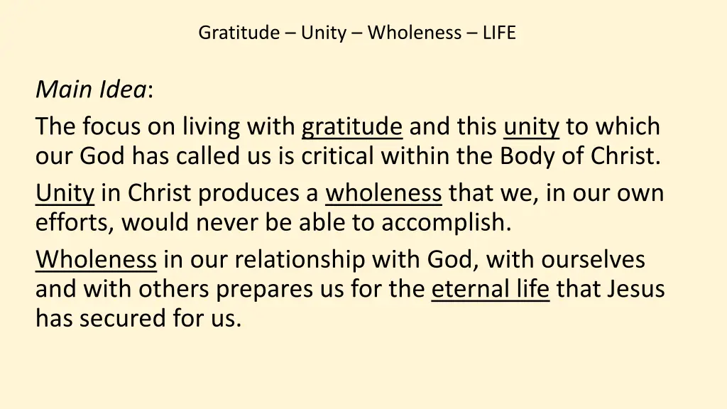 gratitude unity wholeness life 21