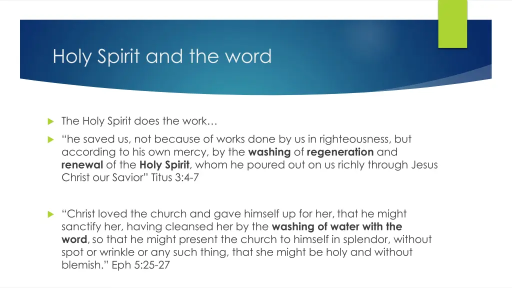 holy spirit and the word