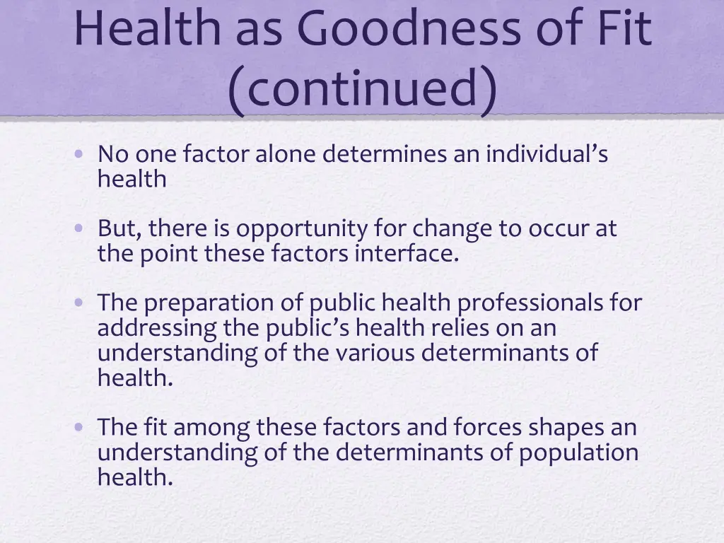 health as goodness of fit continued 2